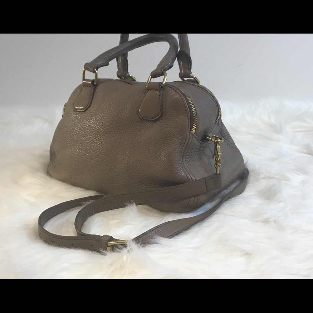 J CREW PEBBLED LEATHER MED SATCHEL TAUPE - Picture 2 of 11